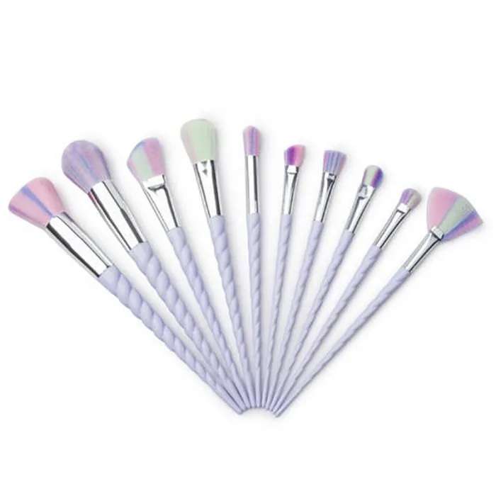 Cosmetic brush with plastic handle — view 1
