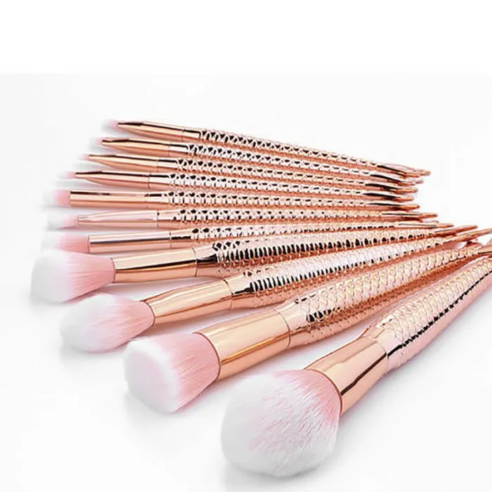 Cosmetic brush with plastic handle — view 1