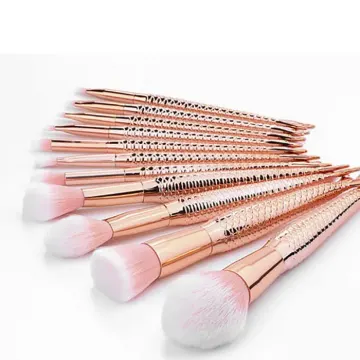 Cosmetic brush with plastic handle
