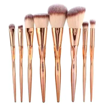Cosmetic brush set with plastic handle