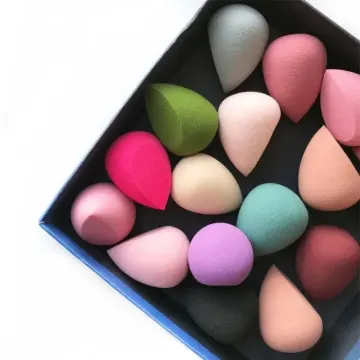 Colourful makeup puff cone