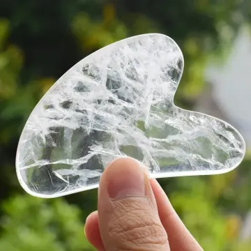 Guasha stone white feather