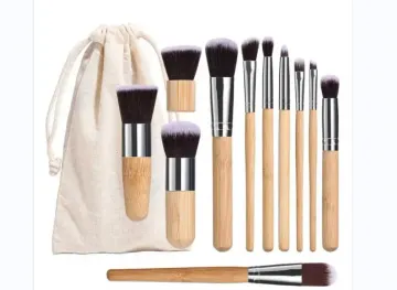 Makeup brush set bamboo