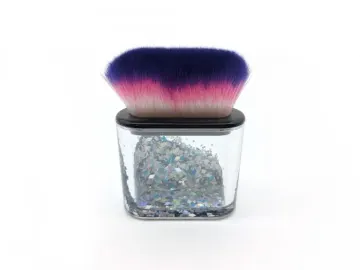 Kabuki brush with glitter inside
