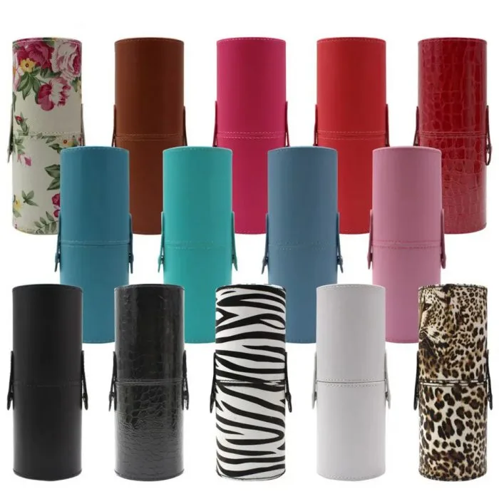 Makeup brush set columned collection with button — view 1