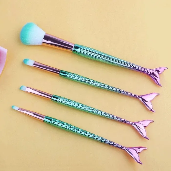 Mermaid shape makeup brush set — view 1