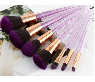 Glitter crystal inside makeup brush set