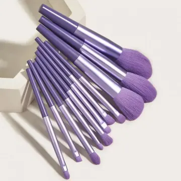 Long ferrule makeup brush set