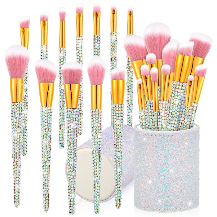 Crystal diamond bling makeup brushes — view 1