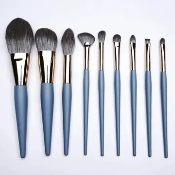 Cone handle makeup brush set
