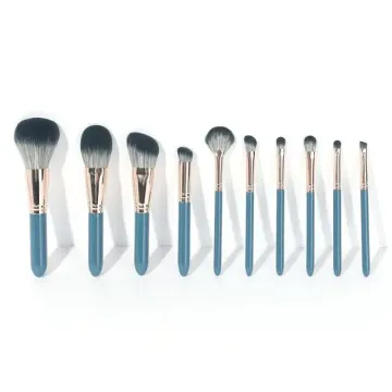 Dual color hair gloss makeup brush set