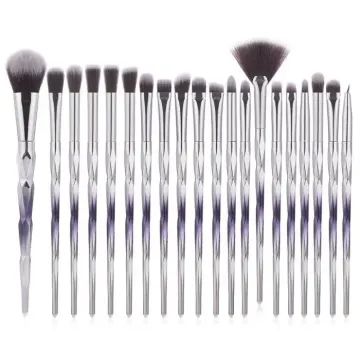 Spiral shape plastic handle makeup brush set