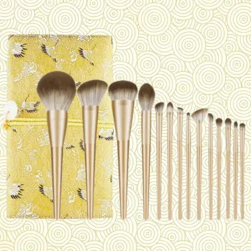 Shiny dark champagne brush set