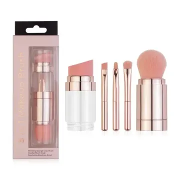Portable retractable makeup brush