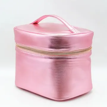 Large capacity pink cosmetic storage bag