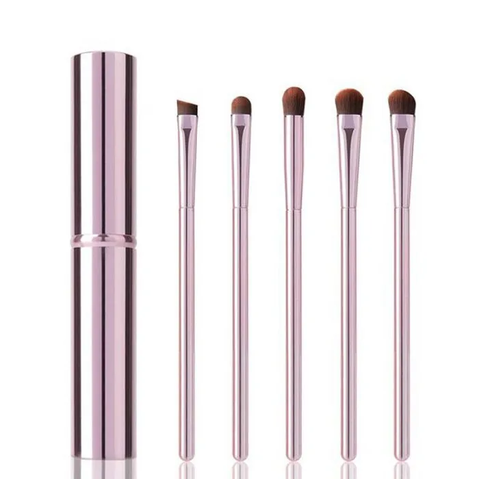 Metal makeup brush set — view 1