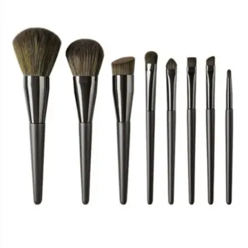 Brown makeup brush set
