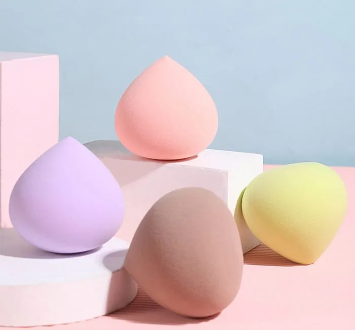Peach makeup puff — view 1
