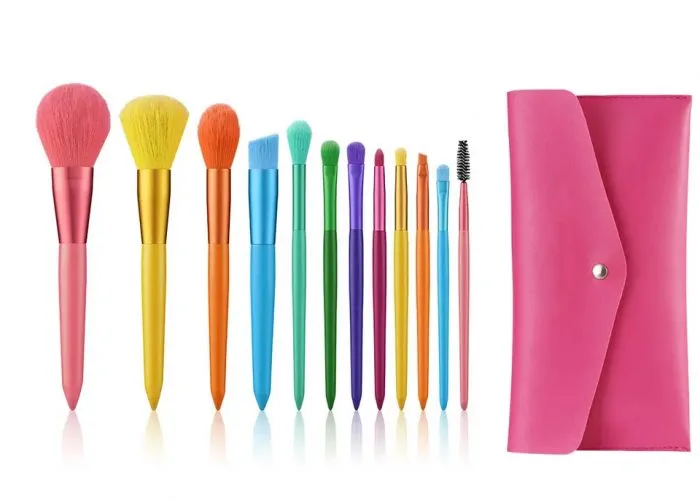 Colorful makeup brush set — view 1