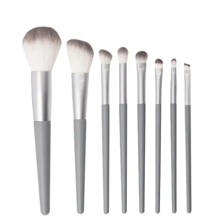 Wooden makeup brush set — view 1
