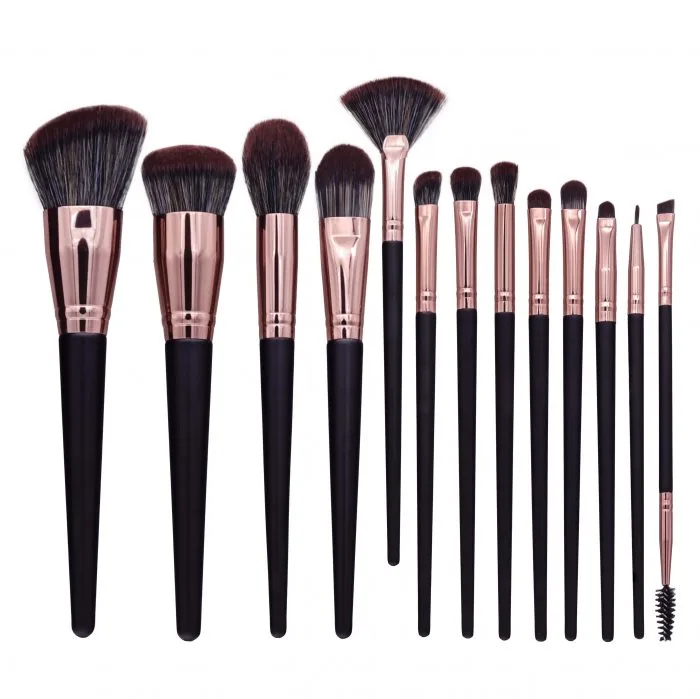 Rose gold makeup brush — view 1