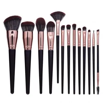 Rose gold makeup brush