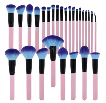Blue powder makeup brush