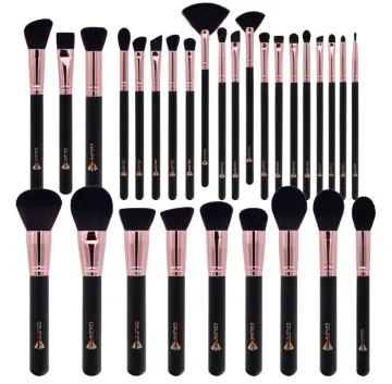 Rose gold makeup brush