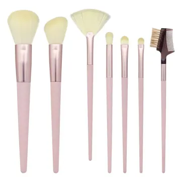 Yellow powder makeup brush