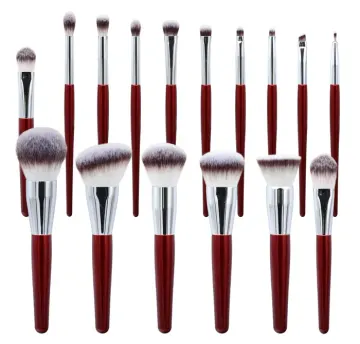 Burgundy makeup brush