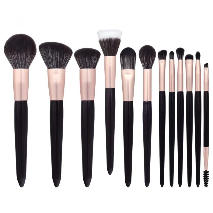 Black and gold makeup brush — view 1