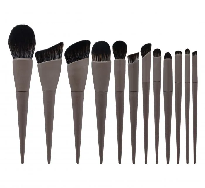 Grey and black makeup brush — view 1