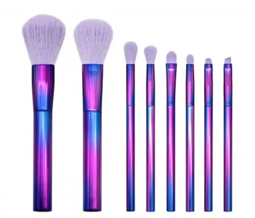 Bright purple makeup brush