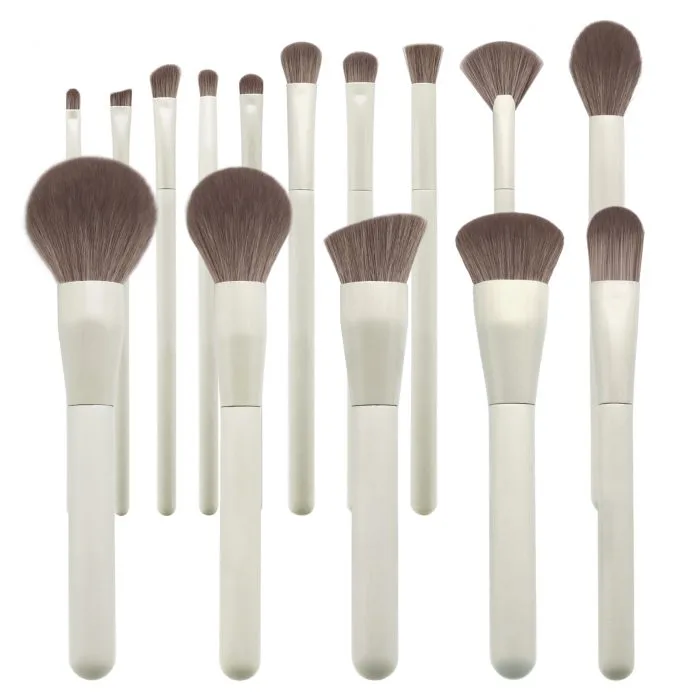 Light beige makeup brush set — view 1