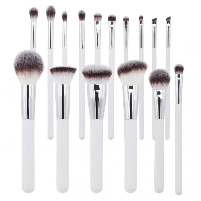White makeup brush set — view 1