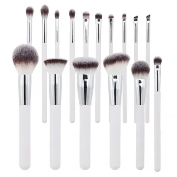 White makeup brush set