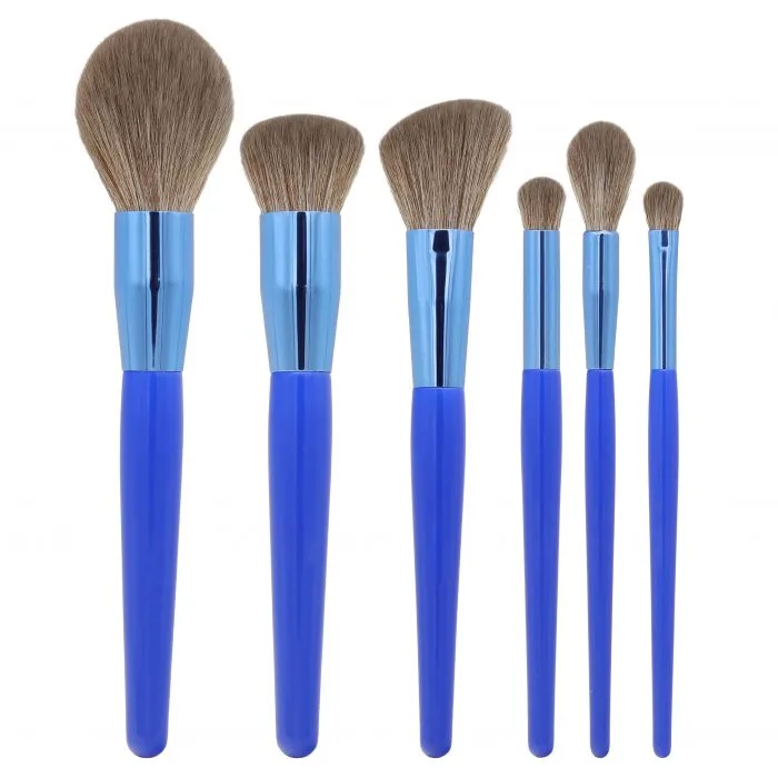 Blue makeup brush set — view 1