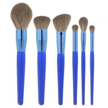 Blue makeup brush set